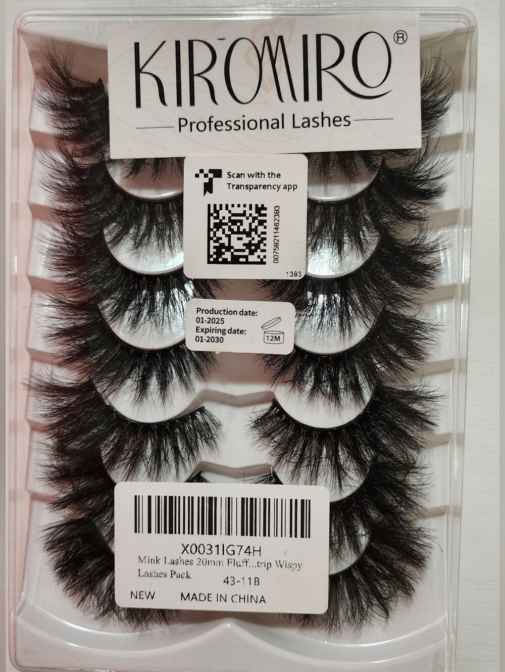 KIROMIRO Professional Mink False Eyelash Set - Black 7 Pair Pack